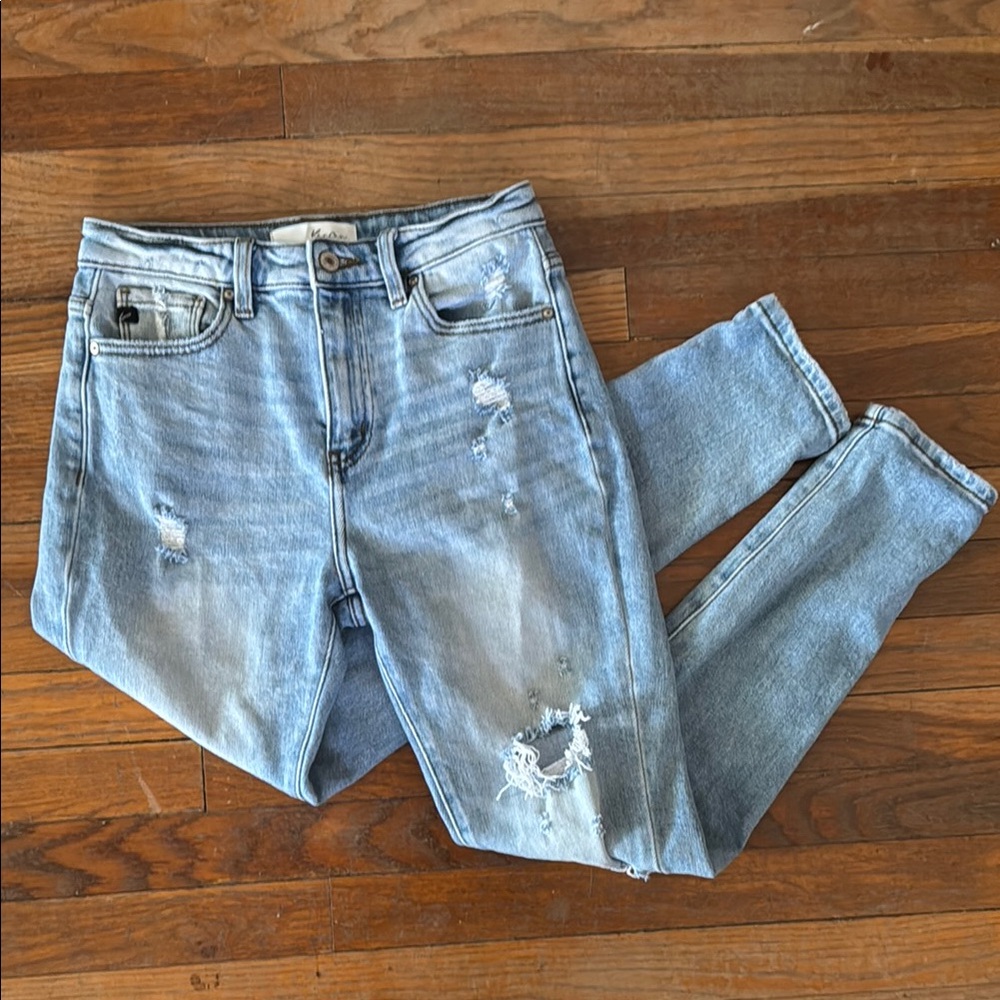 Stylish Light Blue Distressed Women's Jeans
